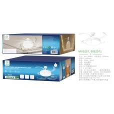 MX0257 VENTILADOR DE TECHO CON ASPAS RETRÁCTILES Y LUZ. INCLUYE TIJA DE 20 CM (8 PULGADAS)