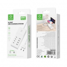WOOX MX0338 ESTACIÓN DE CARGA DE 8 PUERTOS CARGADOR MÚLTIPLE 60W USB-A*4+USB-C*4 BLANCO 