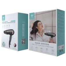 IKREA WR9106 SECADOR DE PELO PLEGABLE 2 VELOCIDADES/2 TEMPERATURAS 1000W NEGRO