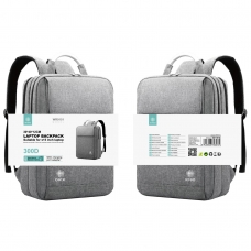 IKREA WR9151 MOCHILA DE NYLON 300D PARA PORTÁTIL HASTA 15'' CON SALIDA USB 30*40*12CM GRIS
