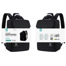 IKREA WR9151 MOCHILA DE NYLON 300D PARA PORTÁTIL HASTA 15'' CON SALIDA USB 30*40*12CM NEGRO