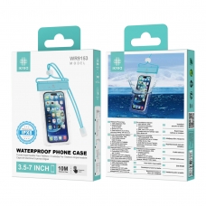 IKREA WR9153 FUNDA CON CORREA IMPERMEABLE PARA MÓVIL 3.5-7'' IPX8 AZUL