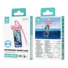 IKREA WR9153 FUNDA CON CORREA IMPERMEABLE PARA MÓVIL 3.5-7'' IPX8 ROSA