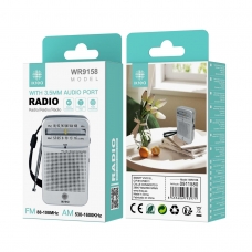IKREA WR9158 RADIO FM 88-108MHZ AM 2.0-1600KHZ CON ANTENA LARGA Y CORREA BLANCO