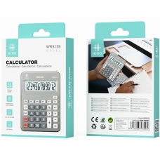 IKREA WR9159 CALCULADORA ELECTRÓNICA DE 12 DÍGITOS 100*145*25.5MM GRIS