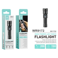 IKREA WR9172 LINTERNA DE ANTORCHA LED ALTA POTENCIA INTERFAZ USB 3 MODOS 200M 150 LÚMENES