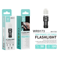 IKREA WR9173 LINTERNA DE ANTORCHA LED ALTA POTENCIA INTERFAZ USB 5 MODOS 50M 100 LÚMENES