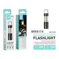 IKREA WR9174 LINTERNA DE ANTORCHA LED ALTA POTENCIA INTERFAZ USB 3 MODOS 120M 150 LÚMENES