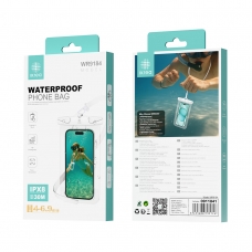 IKREA WR9184 FUNDA PVC CON CORREA IMPERMEABLE PARA MÓVIL 4.0-6.9'' IPX8 BLANCO