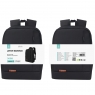 IKREA WR9191 MOCHILA DE NYLON 300D PARA PORTÁTIL HASTA 15.6'' 29*12*37CM NEGRO