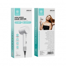 IKREA WR9194 SECADOR DE PELO DE ALTA VELOCIDAD CON BOQUILLA MAGNÉTICA 1400W 1.8M BLANCO