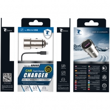 LT PLUS A8609 CARGADOR RÁPIDO PARA COCHE 2.4A PLATA