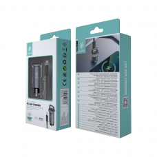 IKREA WA0293 CARGADOR PARA COCHE 2 PUERTOS DE TYPE-C CON CABLE TYPE-C TO LIGHTNING 30W 4A GRIS