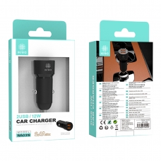 IKREA WA0319 CARGADOR PARA COCHE 2 PUERTOS USB-A 12W NEGRO