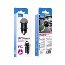 ISER SA0069 CARGADOR PARA COCHE 2 PUERTOS USB-A/TYPE-C 48W NEGRO