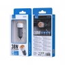 ISER SA0106 CARGADOR PARA COCHE 2 PUERTOS QC3.0 TYPE-C/USB-A 38W GRIS+NARANJA