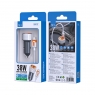 ISER SA0107 CARGADOR PARA COCHE 2 PUERTOS QC3.0 TYPE-C/USB-A CON CABLE TYPE-C TO TYPE-C 38W GRIS+NARANJA