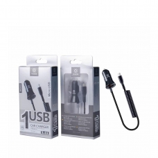 WOOX WA2412 CARGADOR PARA COCHE CON CABLE MICRO USB V8 2.4A NEGRO