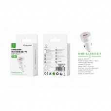 MX0142 PD+QC Cargador Para Coche QC18W+PD20W Sin Cable-Blanco