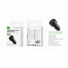 MX0148 PD*2+QC Cargador Para Coche 20W Sin Cable-Negro