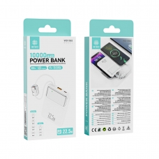 IKREA WD1592 POWER BANK CON PANTALLA LED Y CABLES INTEGRADOS ANTI-ENREDOS PD 22.5W 10000MAH BLANCO