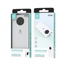 IKREA WD3380 POWER BANK CON PANTALLA DIGITAL LED 10000MAH 2*USB 2.0+ 2 ENTRADAS BLANCO