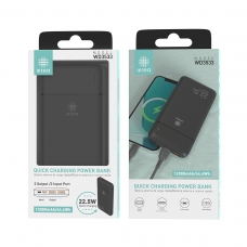 IKREA WD3533 POWER BANK CARGA RÁPIDA 2USB+MICRO*1 TYPE-C*1 22.5W 12000MAH/44.4WH NEGRO