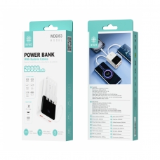 IKREA WD6053 POWER BANK CON PANTALLA LED Y CABLES INTEGRADOS 20000MAH BLANCO