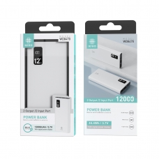 IKREA WD8470 POWER BANK CON 2USB+MICRO*1 TYPE-C*1 12000MAH 44.4WH/3.7V BLANCO