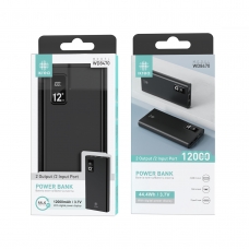 IKREA WD8470 POWER BANK CON 2USB+MICRO*1 TYPE-C*1 12000MAH 44.4WH/3.7V NEGRO