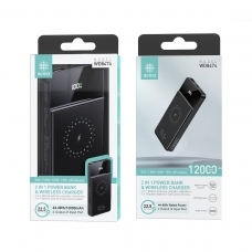 IKREA WD8474 POWER BANK CON LED PANTALLA 12000MAH 22.5W NEGRO