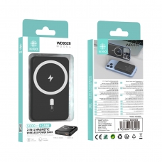 IKREA WD9328 POWER BANK MAGNÉTICO 2 IN 1 15W 5000MAH NEGRO