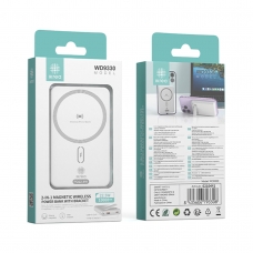 IKREA WD9330 POWER BANK MAGNÉTICO INALÁMBRICO CON SOPORTE 2 EN 1 10000MAH BLANCO