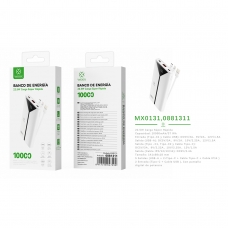 MX0131 Power Bank 10000mah 22.5W with 3 cable ABS+PC-Blanco