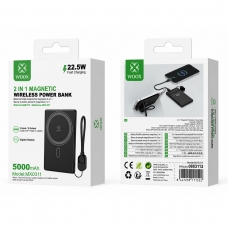 MX0311 POWER BANK MAGNÉTICO 2 EN 1 CON DISPLAY DIGITAL 5000MAH NEGRO