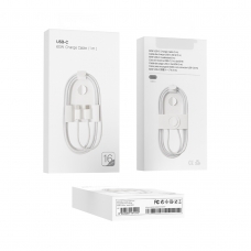 CB016 CABLE TRENZADO TYPE-C TO TYPE-C PARA SERIES IPHONE 16 60W 1M BLANCO