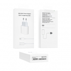 PC001 ADAPTADOR DE CORRIENTE USB-C CON CABLE TYPE-C TO LIGHTNING 20W BLANCO