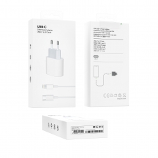 PC001 ADAPTADOR DE CORRIENTE USB-C CON CABLE TYPE-C TO LIGHTNING 20W BLANCO