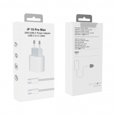 PC015 CARGADOR USB-C CON CABLE TYPE-C TO TYPE-C PARA SERIES IPHONE 15 35W BLANCO