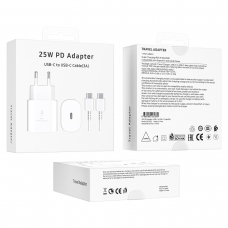 SA2000 PD CARGADOR CON CABLE USB-C TO USB-C 25W 3A BLANCO(ENVASE NUEVO)