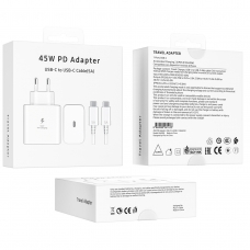 SA4000 PD CARGADOR CON CABLE USB-C TO USB-C 45W 5A 1M BLANCO(ENVASE NUEVO)