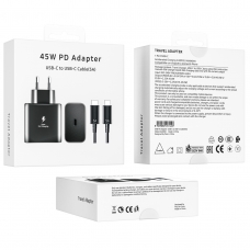 SA4000 PD CARGADOR CON CABLE USB-C TO USB-C 45W 5A 1M NEGRO(ENVASE NUEVO)