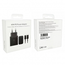 WA0358 CARGADOR PD CON CABLE USB-C TO USB-C 45W 5A 1M NEGRO