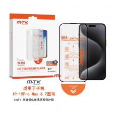 LUXURY PROTECTOR DE CRISTAL HD CON HERRAMIENTA DE AUTO ALINEADO PARA IPHONE 15 PRO MAX(PACK DE 20PCS)