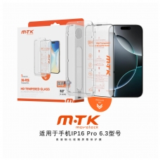 LUXURY PROTECTOR DE CRISTAL HD CON HERRAMIENTA DE AUTO ALINEADO PARA IPHONE 16 PRO(PACK DE 20PCS)