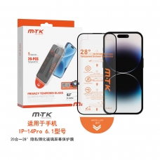 LUXURY PROTECTOR DE CRISTAL PRIVACIDAD CON HERRAMIENTA DE AUTO ALINEADO PARA IPHONE 14 PRO(PACK DE 20PCS)