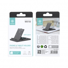 IKREA WE5102 SOPORTE UNIVERSAL AJUSTABLE CON 3 POSICIÓNES PARA MÓVIL Y TABLET(4-12.9 INCH) NEGRO