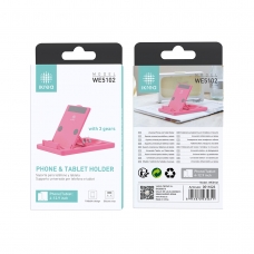 IKREA WE5102 SOPORTE UNIVERSAL AJUSTABLE CON 3 POSICIÓNES PARA MÓVIL Y TABLET(4-12.9 INCH) ROSA