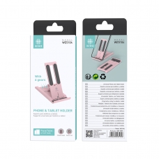 IKREA WE5104 SOPORTE UNIVERSAL AJUSTABLE CON 6 POSICIÓNES PARA MÓVIL Y TABLET(4-12.9 INCH) ROSA