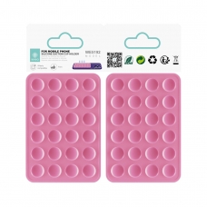 IKREA WE5192 SOPORTE DE SILICONA CON 24 VENTOSAS DE 10MM PARA MÓVIL ROSA